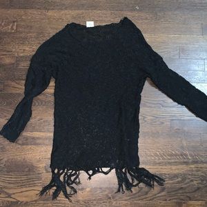 Black fringe sweater